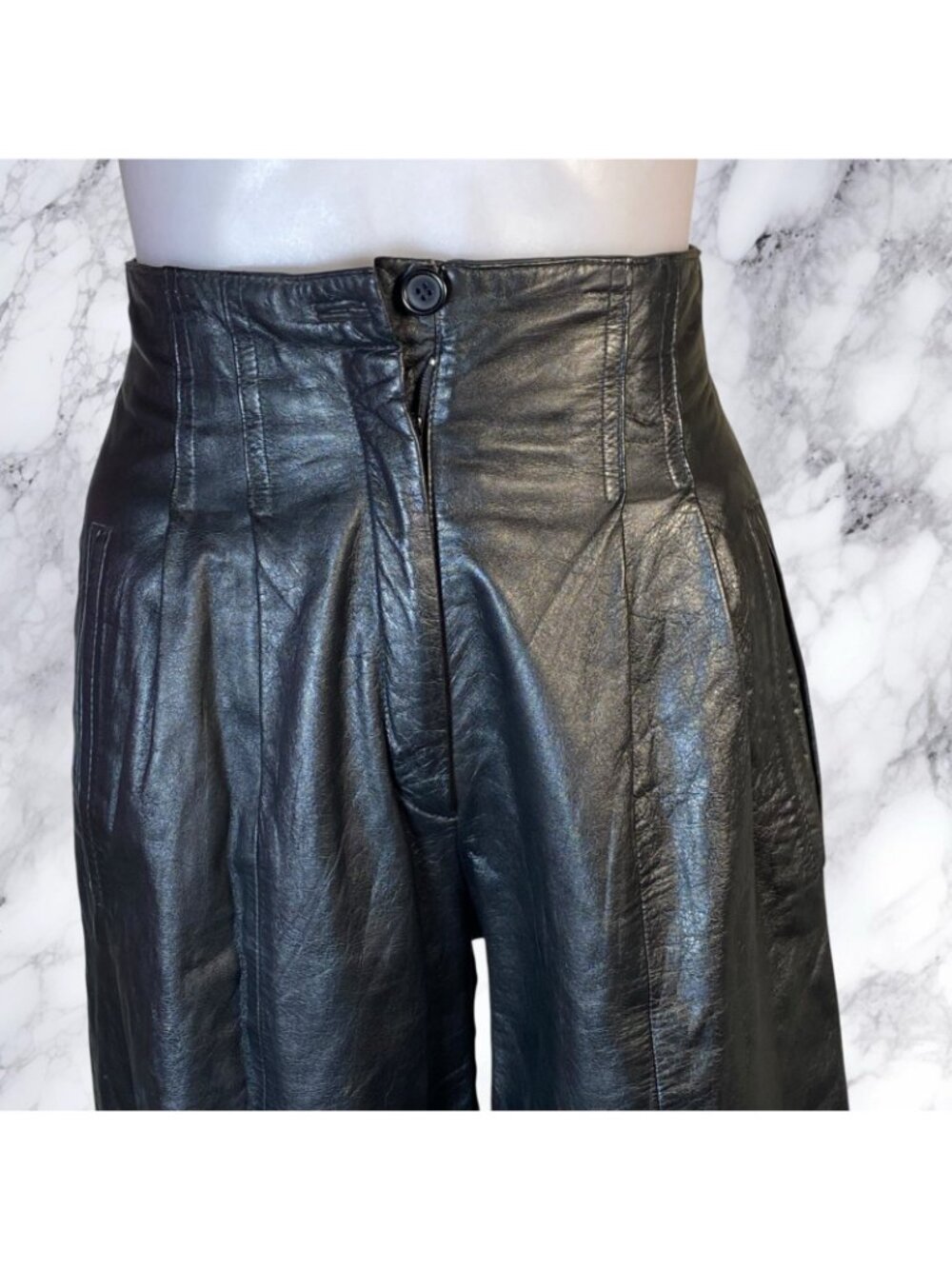 VTG Toffs Relaxed Leather Trouser - Picture 2 of 12